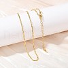 2MM Brass Textured Link Chain Necklaces NJEW-L356-02G-1