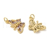 Brass Micro Pave Cubic Zirconia Pendants KK-R162-043G-2