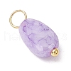 20Pcs Opaque Baking Painted Crackle Glass Charms PALLOY-JF03952-05-4