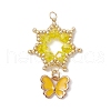 Glass Seed Beaded Flower Pendants PALLOY-MZ00623-05-1