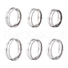 Yilisi 6Pcs 6 Style 202 & 304 Stainless Steel Grooved Finger Ring for Men Women RJEW-YS0001-01-11