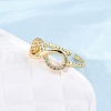 Brass Micro Pave Clear Cubic Zirconia Cuff Rings for Women RJEW-U047-21G-3