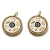 Brass Micro Pave Clear Cubic Zirconia Pendants ZIRC-B0003-09G-1