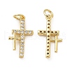 Brass Micro Pave Cubic Zirconia Pendants KK-E068-VB262-1