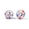 Independence Day Theme Wood European Beads WOOD-Z005-01B-02-2