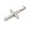 304 Stainless Steel Cubic Zirconia Pendants STAS-C102-01B-P-2