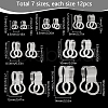 SUNNYCLUE 84pcs 7 styles U-Shaped 304 Stainless Steel Clasp STAS-SC0009-13-2