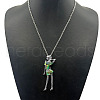 Alloy Pave Natural Paua Shell Woman Pendant Necklaces XH4699-6-1