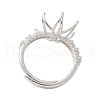Flower Brass Micro Pave Cubic Zirconia Adjustable Ring Settings KK-K297-17P-3