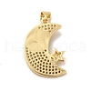 Rack Plating Brass Micro Pave Clear Cubic Zirconia Pendants LAMP-A153-01G-M-3