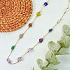 Natural Mixed Stone Chip & Stainless Steel Handmade Link Chain Becklaces for Women FS-WGA6ABB-01-3