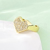 Brass Micro Pave Cubic Zirconia Adjustable Cuff Rings for Women RJEW-U053-09G-3