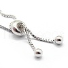 Anti-Tarnish Rhodium Plated Sterling Silver Chain Bracelet Making X-MAK-L016-001P-2
