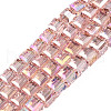 Electroplate Transparent Glass Beads Strands EGLA-N002-28-H02-1