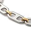 Two Tone 304 Stainless Steel Oval Link Chain Bracelet BJEW-B078-03GP-2