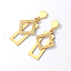 Fashionable Vintage Retro Rectangle with Rhombus Stainless Steel Dangle Stud Earrings BB1526-2