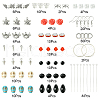 DIY Gothic Skull & Rose Synthetic Turquoise Earrings Making Kits DIY-YW0009-96-4