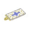 Handmade Glass Seed Beaded Rectangle with Cross Pendants PALLOY-MZ00616-03-3