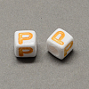 Large Hole Colorful Acrylic Letter European Beads SACR-Q104-02P-2
