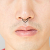 V-Shaped 316L Surgical Stainless Steel No Piercing Circular/Horseshoe Barbell Nose Rings WGED930-02-2