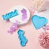 Boutigem 6Pcs 6 Style Mother's Day Theme DIY Pendants Silicone Molds DIY-BG0001-37-12