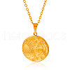 Stainless Steel Disc with Moon and Sun Pendant Necklaces for Women SN6832-2-2