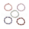 Natural Mixed Stone Beaded Stretch Rings for Women RJEW-JR00868-2