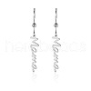 Simple Stainless Steel Mama Dangle Earrings for Mother's Day QW8429-4-1