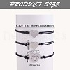 3Pcs 3 Style 430 Stainless Steel Heart Link Bracelets Set JB727A-3