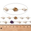 Natural Pearl & Mixed Stone Beaded Chains CHS-B002-01G-06-7