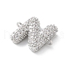 Brass Micro Pave Cubic Zirconia Letter Links KK-I717-04N-P-2