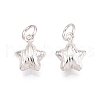 Textured 925 Sterling Silver Star Charms STER-T007-82S-3