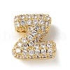 Brass Micro Pave Cubic Zirconia Beads KK-P290-61G-Z-1