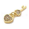 Brass Micro Pave Cubic Zirconia Charms KK-C072-27B-G-2