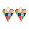 Rack Plating Alloy Enamel Pendants ENAM-T015-014C-NR-1