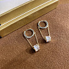 Column Brass Micro Pave Clear Cubic Zirconia Hoop Earrings FS-WG79CEB-01-3