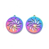 Ion Plating(IP) 201 Stainless Steel Pendants STAS-N098-109M-1