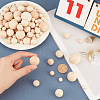   Natural Wooden Round Ball WOOD-PH0001-28-3