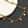 304 Stainless Steel Twisted Chain Necklaces with Butterfly Charm Tassel NJEW-R023-06G-2