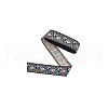 10 Yards Ethnic Style Polyester Jacquard Flower Ribbon OCOR-WH0078-185B-7