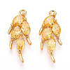 Brass Micro Pave Cubic Zirconia Pendants KK-N261-96G-1