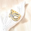 Brass Micro Pave Cubic Zirconia Cuff Rings RJEW-V007-03GP-3
