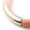 Acrylic Curved Tube Beaded Stretch Bracelet for Women BJEW-JB08438-01-4