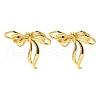 Bowknot Brass Stud Earrings for Women EJEW-Z067-01G-2