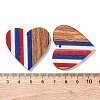 Independence Day Opaque Striped Resin & Walnut Wood Pendants RESI-U010-02T-3