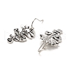 Lotus & Snake Dangle Earrings EJEW-G370-05AS-2