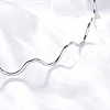 304 Stainless Steel Wave Shape Link Chain Necklaces for Women NJEW-S439-08P-2