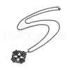 304 Stainless Steel Goth Knot Cross Pendant Box Chain Necklaces NJEW-M010-05P-2