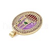 Rack Plating Brass Micro Pave Clear Cubic Zirconia Pendants KK-H474-24B-3