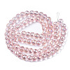 Electroplate Transparent Glass Beads Strands EGLA-Q125-004-2